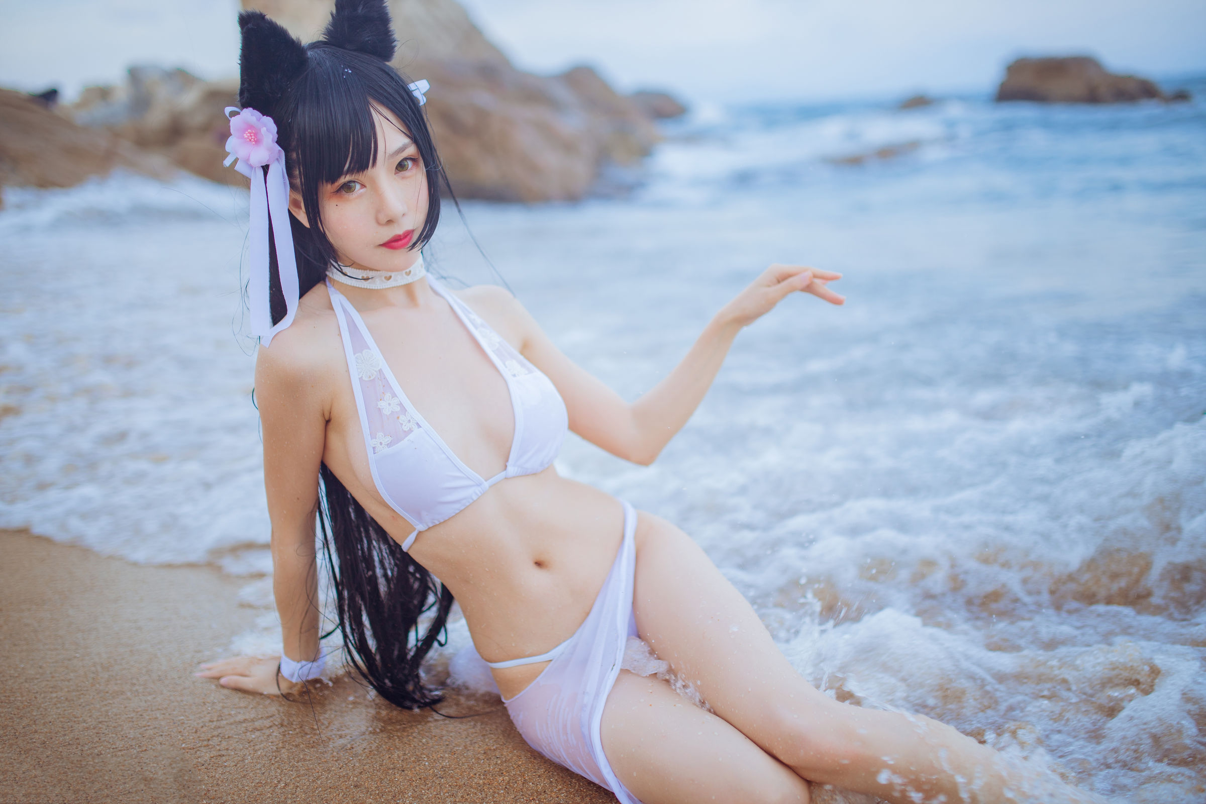 [性感寫真]抖娘·利世×不呆貓《獒犬海邊泳裝》 (25/41)